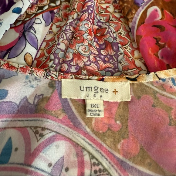 Umgee Kimono Medallion Floral Tassle Coverup Cardigan Colorful Women’s Size 1XL - Picture 11 of 13